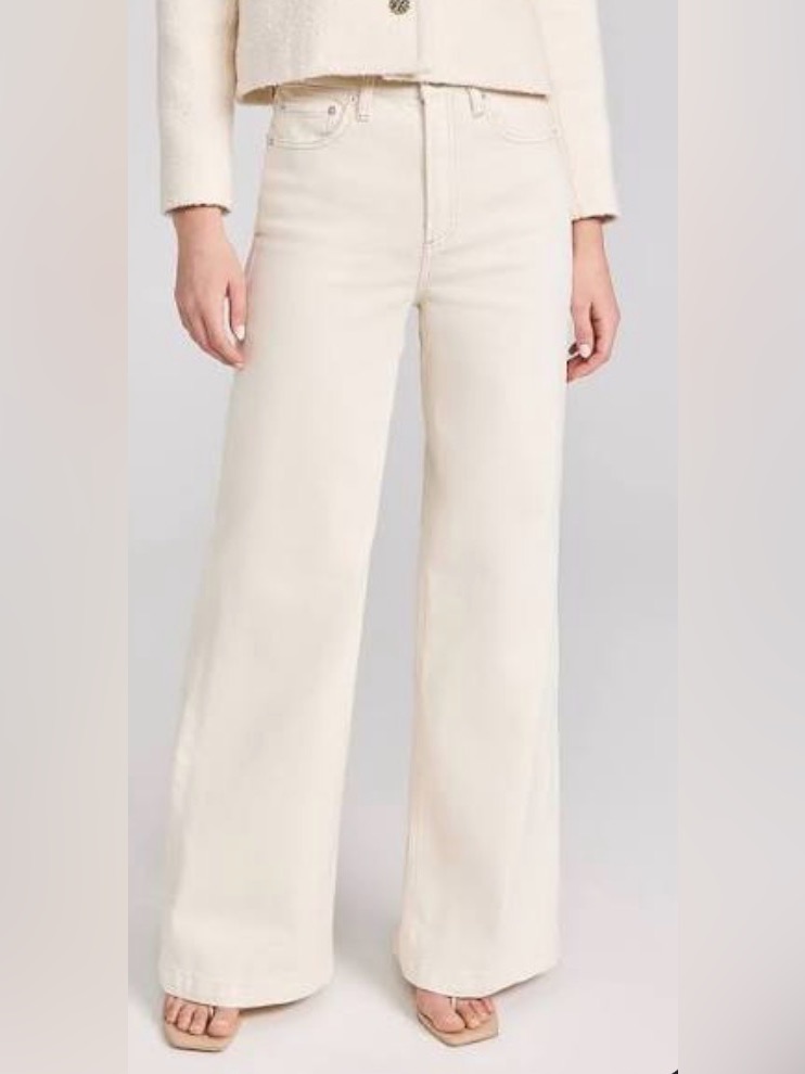 Closed Glow Up Women's Cream Corduroy Wide-Leg Jeans High Waist Size 28